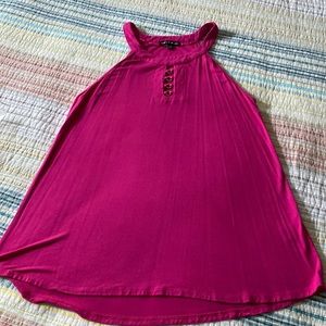 EUC Cable & Gauge trapeze style sleeveless knit swing top in hot pink, size L